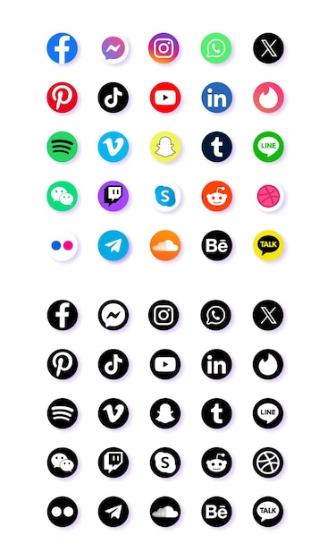 Vektor satz von social-media-logo-symbolen