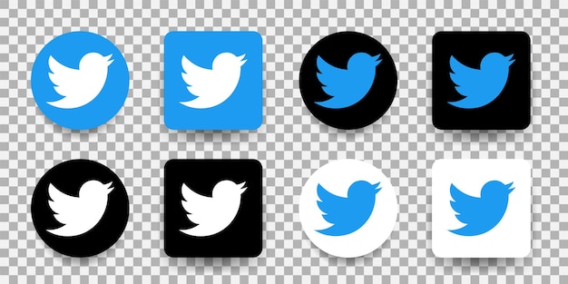 Satz von Social Media-Twitter-Symbol. Vektor