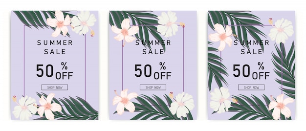 Vektor satz von summer sale banner