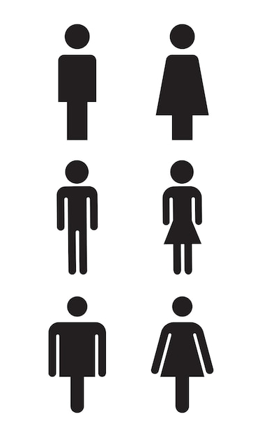 satz von toilettenschild männern und frauen symbol