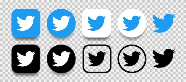Satz von Twitter-Symbolen. Symbol für soziale Medien