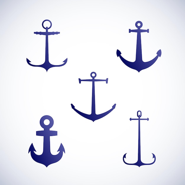Satz von Vektor-Anker-Icons-Symbolen isoliert