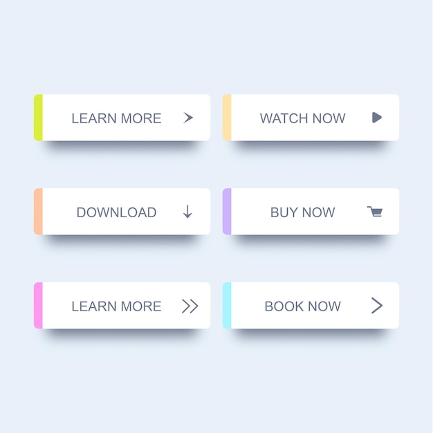 Satz von Vektor-Button-Design für Web- und Anwendungsoberfläche und UX