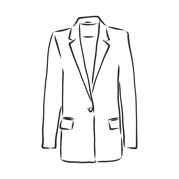 Satz von vektor isolierten damen jacken vorderansicht damen blazer vektor skizze illustration