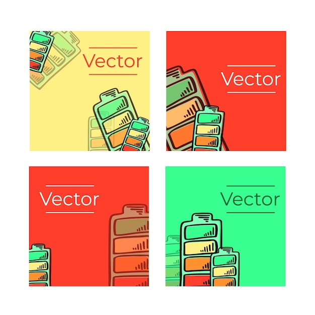Satz von vorlagen zur anzeige der batterieenergie