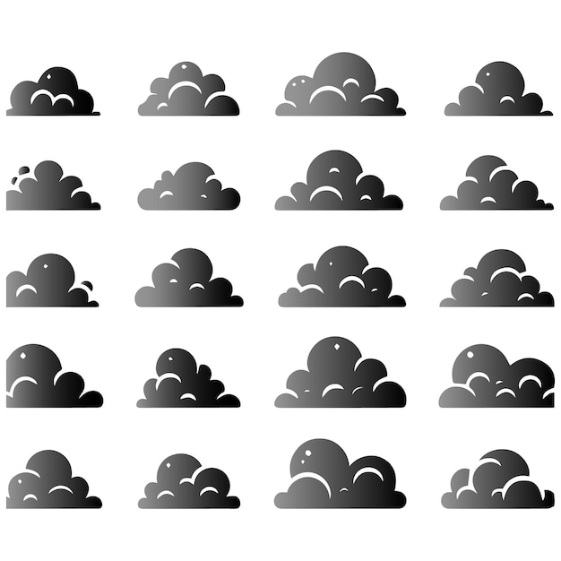 Satz von Wolkenillustrationen