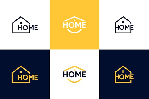 Satz von wortmarken-home-logo-design