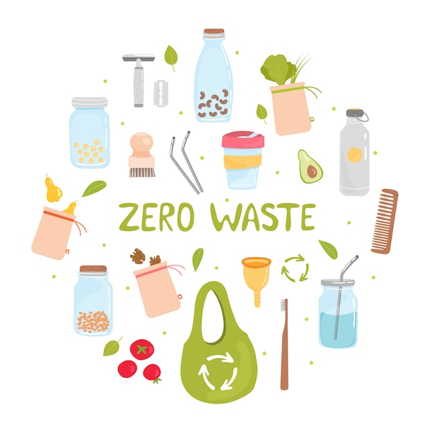 Satz von zero waste-elementen