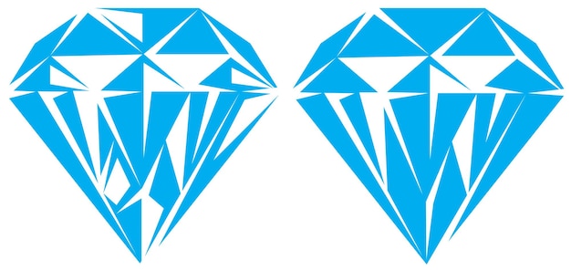 Satz von zwei blauen diamanten vektorillustration vorlage oder elemente für das design