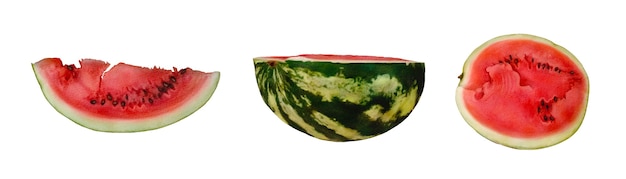 Satz wassermelone in eine ganze scheibe aquarell geschnitten