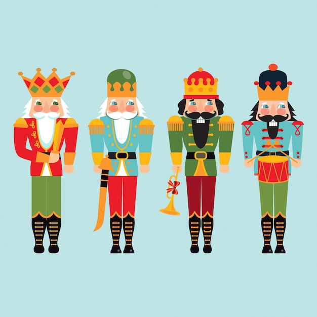 Satz Weihnachtsnussknacker.