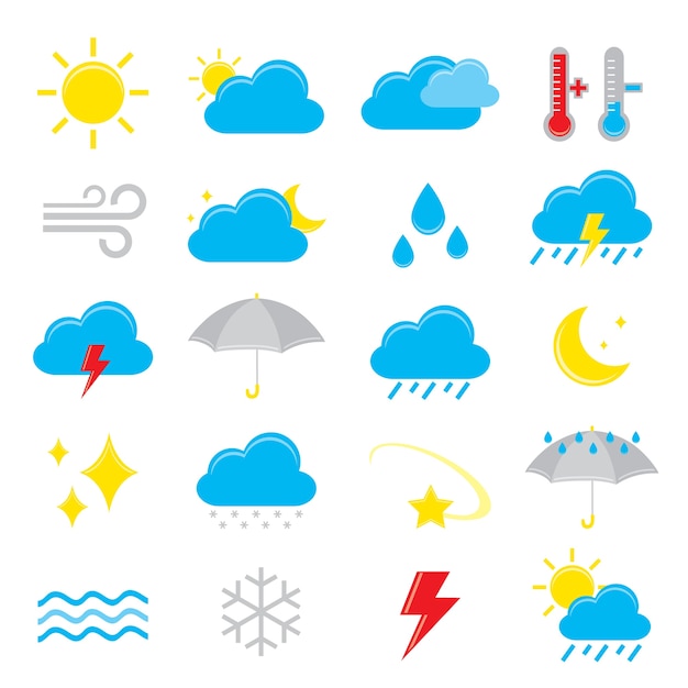 Satz wetterikonenelement vektor