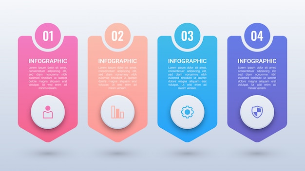 Saubere bunte infografik mit optionen