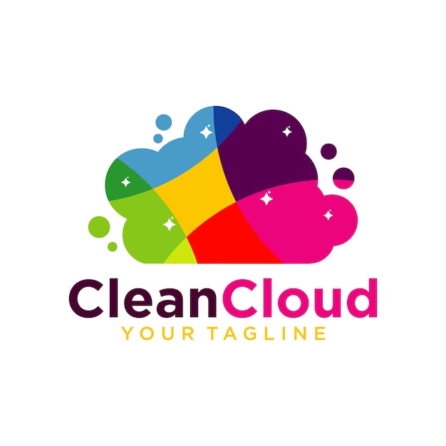 Saubere Cloud-Logo-Design-Vorlage