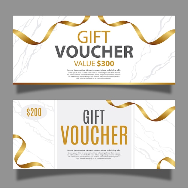 Sauberer Geschenkgutschein mit goldenem Banddesign