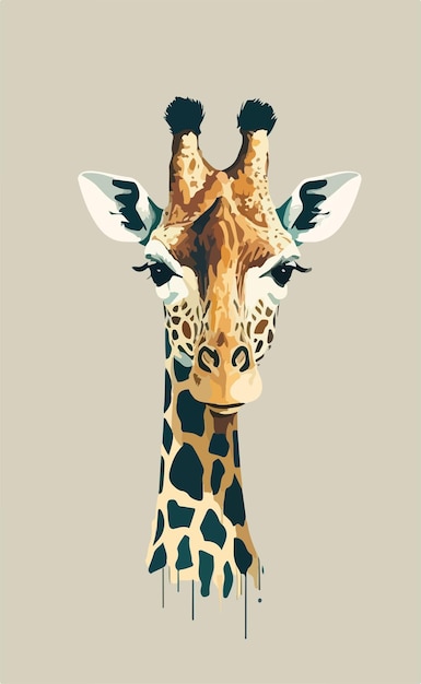 Sauberes Design des Giraffenkopfes aus nächster Nähe mit einem leeren Kopierraum für Wildtierplakate