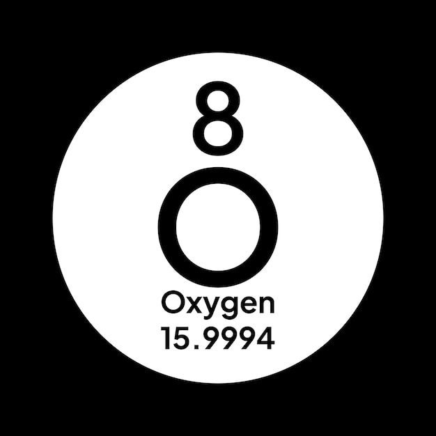 Sauerstoff chemisches Element des periodischen Tabells Vektor isoliertes Symbol O