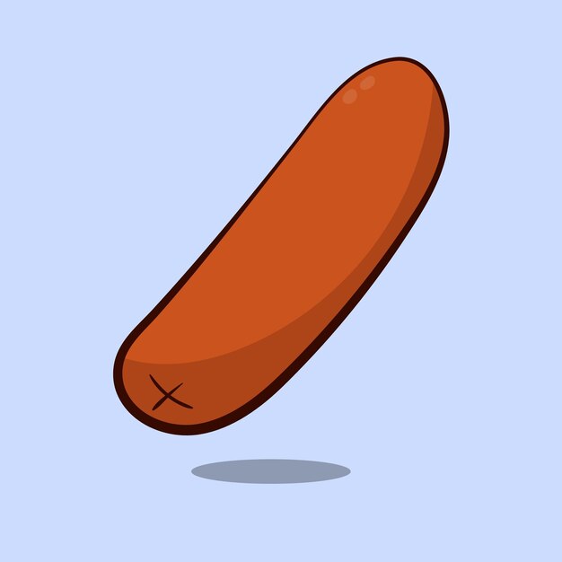 Sausage vector icon illustration sausage hot dog vector fastfood-icon