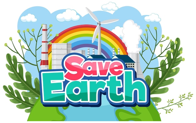 Save earth-typografie-design-banner