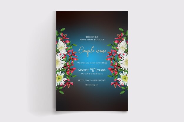 Vektor save-the-date-blumeneinladungsvorlagen für die hochzeit