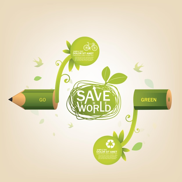 Save world und ecology concept