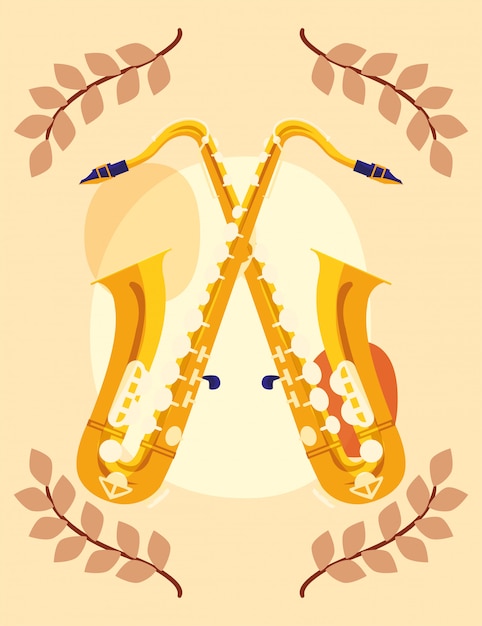 Saxophoninstrumente und Blätter