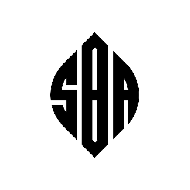 Vektor sba kreisbuchstaben-logo-design mit kreis- und ellipseform sba ellipse-buchstaben mit typografischem stil die drei initialen bilden ein kreis-logo sba kreise-emblem abstract monogram buchstaben-marke vektor