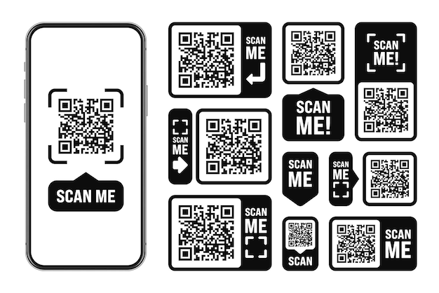 Scan me QR-Code-Aufkleber Online-Zahlung Sonderangebote Verkauf Aufkleber Einkaufen Rabatt-Etikett oder