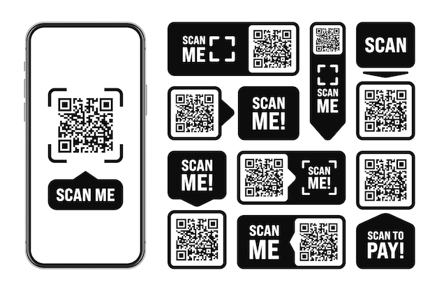 Scan me QR-Code-Aufkleber Online-Zahlung Sonderangebote Verkauf Aufkleber Einkaufen Rabatt-Etikett oder