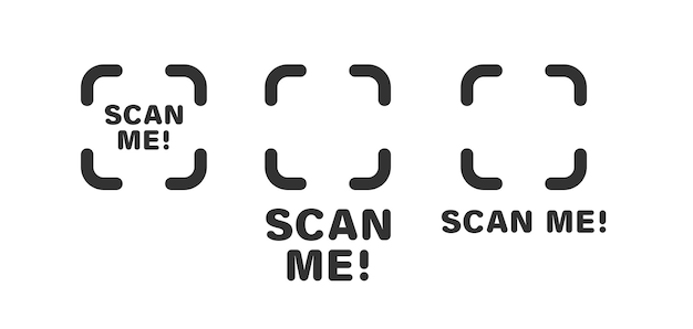 Scan-me-Symbol Telefon-QR-Code-Scanner Digitale Mobilfunk-Scan-Informationen Bezahl-ID
