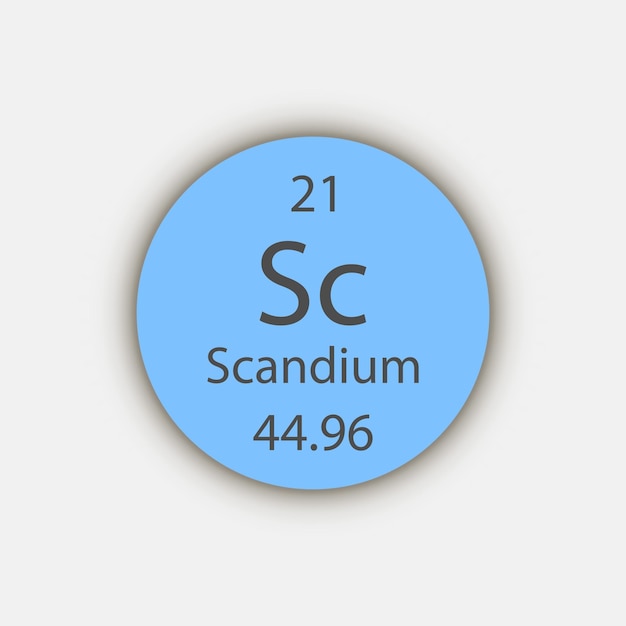 Scandium-symbol chemisches element des periodensystems vektorillustration