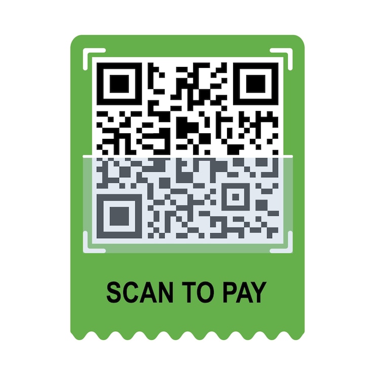 Vektor scanne mein handy-tag. qrcode-scan zum bezahlen mit der mobilen app. vektorillustration auf einem weißen hintergrund.