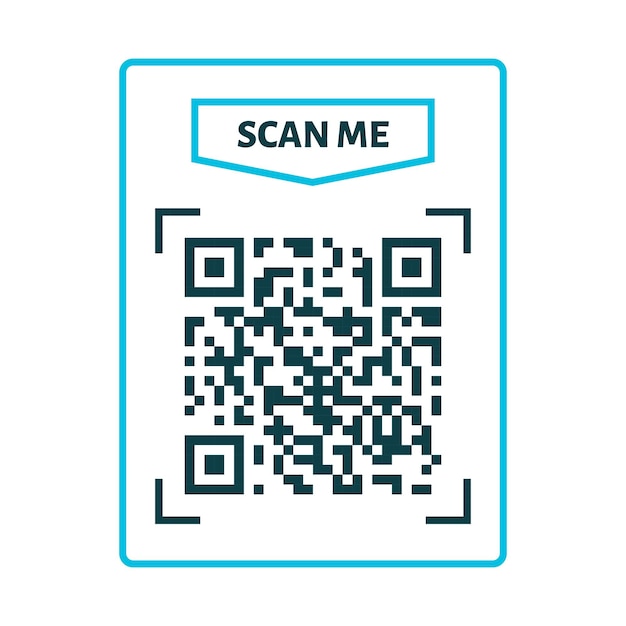 Vektor scannen sie mich qr-code-design qr-code für die übertragung von zahlungstexten mit der schaltfläche „scannen sie mich“ vektorillustration