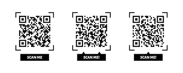 Scannen sie mich qr-code-tag scannen sie das gelesene zahlungskonzept mit qr-code vektorillustration