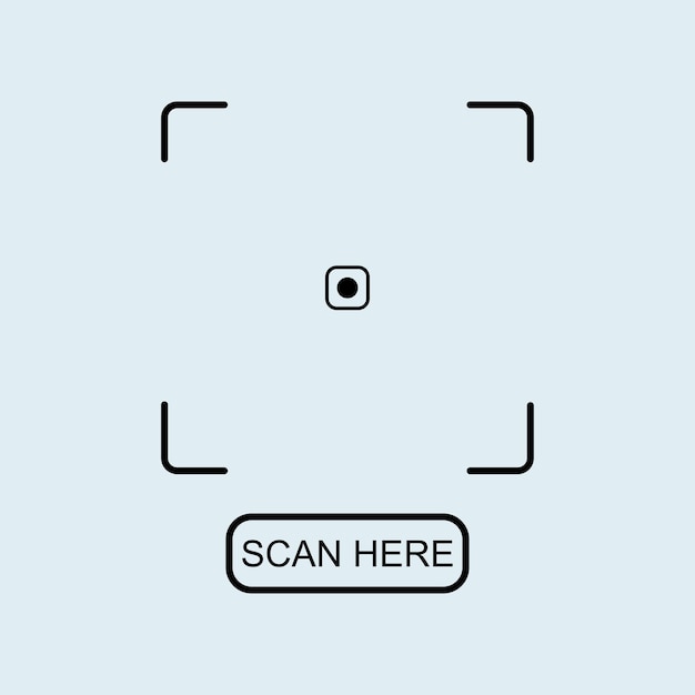 Scannendes Identifikationssystem. Dokumentenscan, Namensscan, scan mich. Vektorvorratillustration.