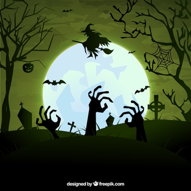 Scary halloween-friedhof