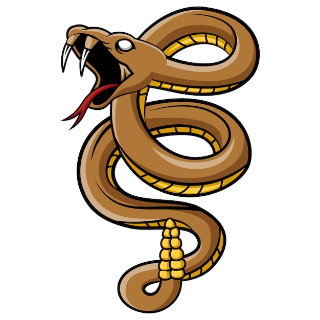 Vektor scary viper snake maskottchen cartoon