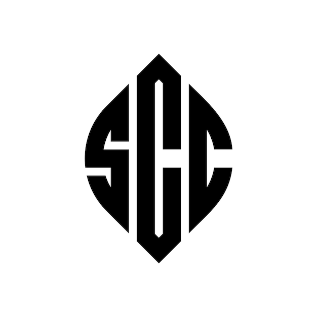 Scc kreisbuchstaben-logo-design mit kreis- und ellipseform scc ellipse-buchstaben mit typografischem stil die drei initialen bilden ein kreis-logo scc kreise-emblem abstract monogram buchstaben-marke vektor