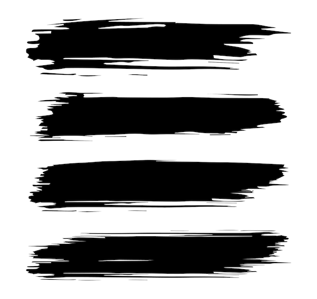 Schablone für schwarze Grunge-Pinselstriche