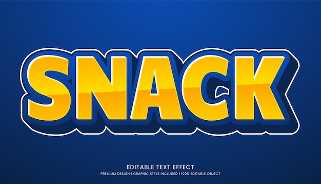 Vektor schablone für snack-text-effekte, bearbeitbares design für geschäftslogo und marke