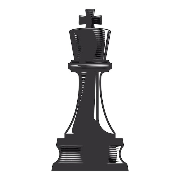 Schach-könig-vektor-linie kunst-illustration.