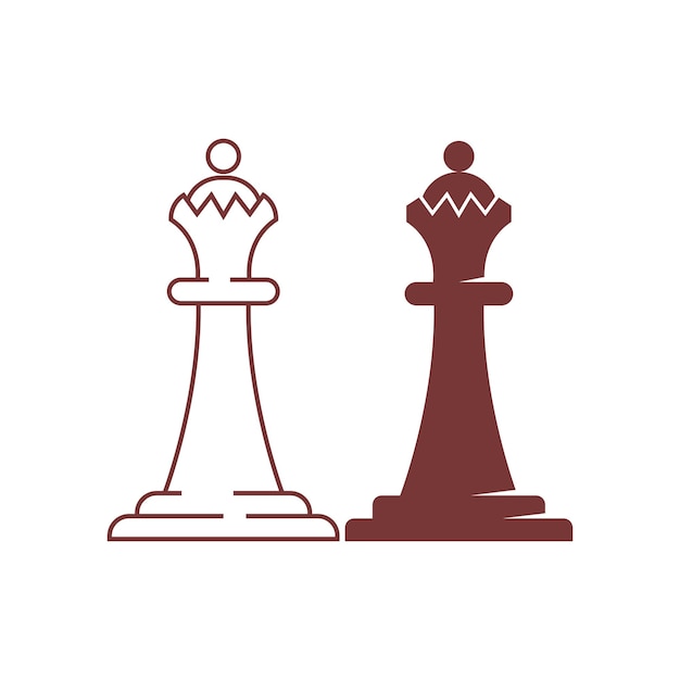 Schach-symbol-logo-design Premium-Vektor