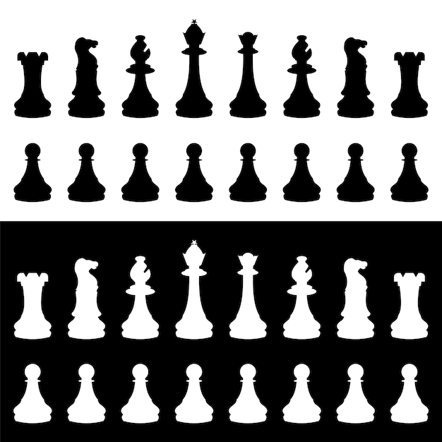 Schachfiguren flacher Vektor