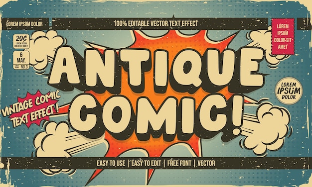 Schäbiger, abgenutzter Vintage-Retro-Texteffekt im Superhelden-Cartoon-Comic-Stil mit Grunge-Textur