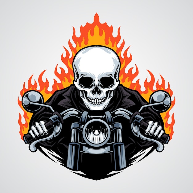 Schädel biker emblem