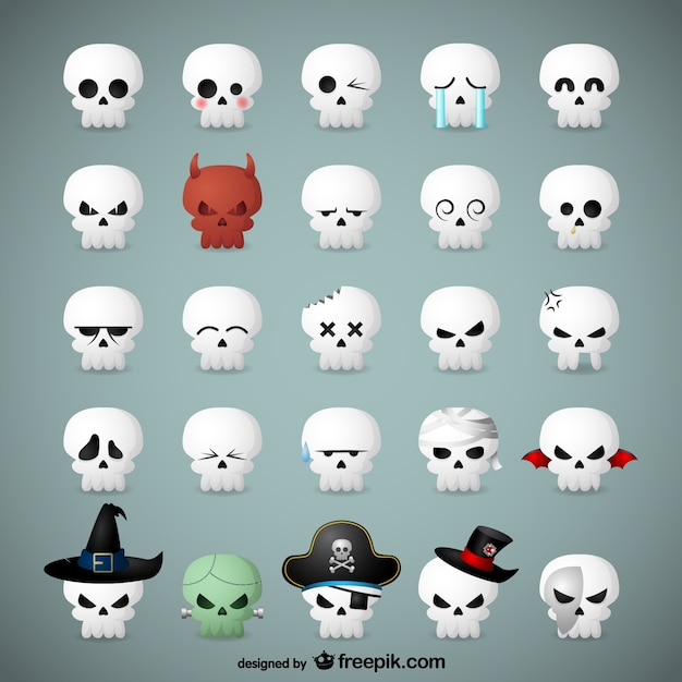 Schädel für halloween emoticons