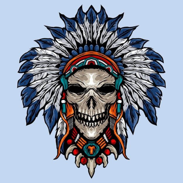 Schädel Kostüm indische Dekoration Illustration