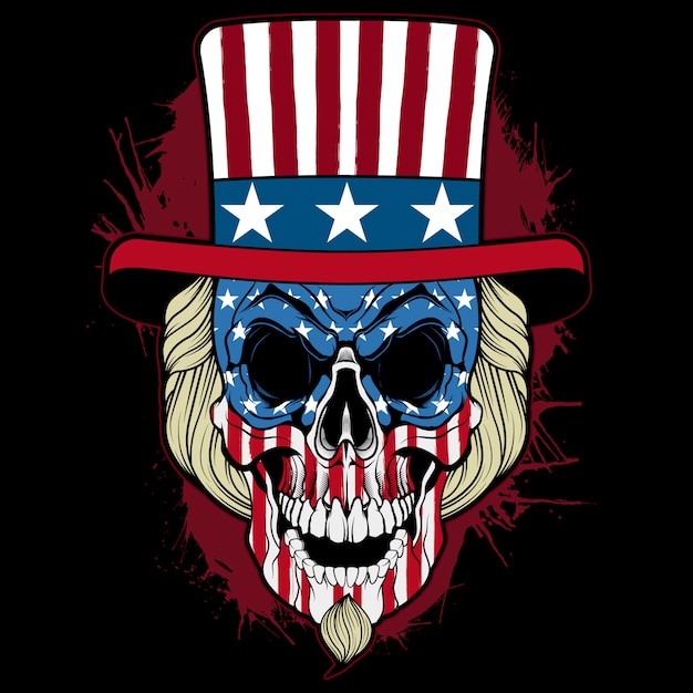 Schädel onkel sam usa flagge t-shirt design