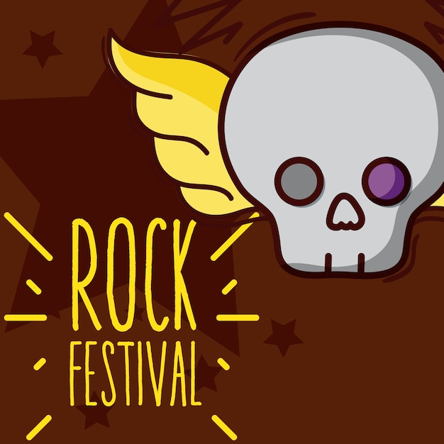 Schädel rock festival cartoon