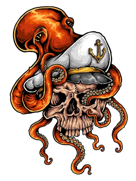 Vektor schädel sailor tattoo